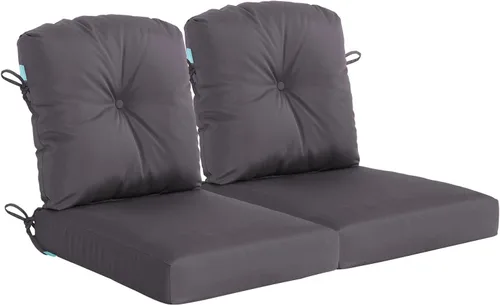 Miniatura 19 de QILLOWAY Juego de cojines para sillas de exterior con cuerdas, cojines de repuesto para muebles de patio (beige)