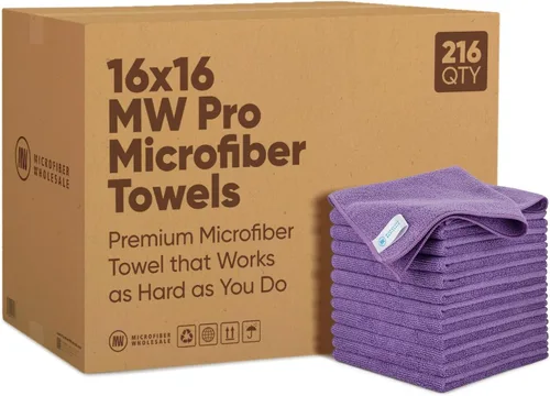 Miniatura 10 de Microfiber Wholesale Toallas de microfibra Pro Multi Surface de 16" x 16" a granel Caja: 216 Cantidad (negro)