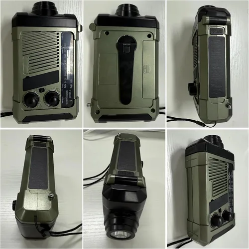 Miniatura 2 de NOAA radio meteorológica alertas portátiles AM FM, radio de emergencia al aire libre solar/manivela/carga USB, funciona con pilas, alarma
