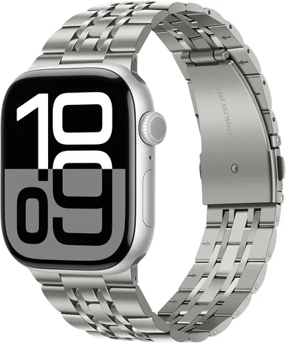 Miniatura 14 de Tasikar Correa compatible con Apple Watch Band de 1.654 pulgadas (Serie 11/10) 1.614 pulgadas, 1.575 pulgadas, 1.496 pulgadas, correa de metal