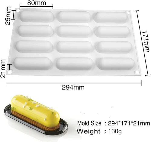 Miniatura 3 de Molde ovalado de silicona para galletas, moldes de silicona antiadherentes, moldes de chocolate para chocolate, cupcakes, dulces, pudín de mini