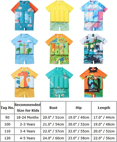 Miniatura 6 de Traje de baño de una pieza para niñas y niños, hawaiano, playa, deporte, verano, traje de baño Azul claro - pterosaurio