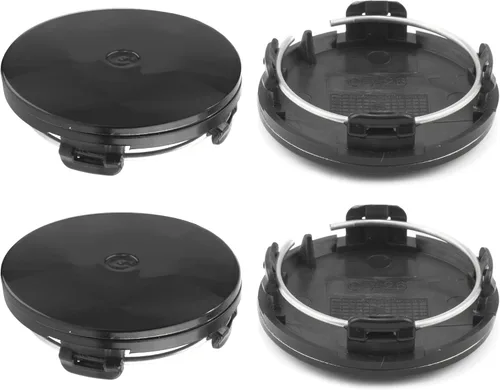 4 piezas de tapas centrales de 59 mm / 2.32 pulgadas para Hyundai Benz, reemplazo de llanta 52960-38300 52960-3K210 52960-3K250, (Negro brillante 59