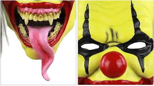 Miniatura 7 de Máscara de payaso de terror, máscara de payaso malvado de miedo, disfraz de Halloween, espeluznante diablo, zombi, fantasma, mueca de fantasma