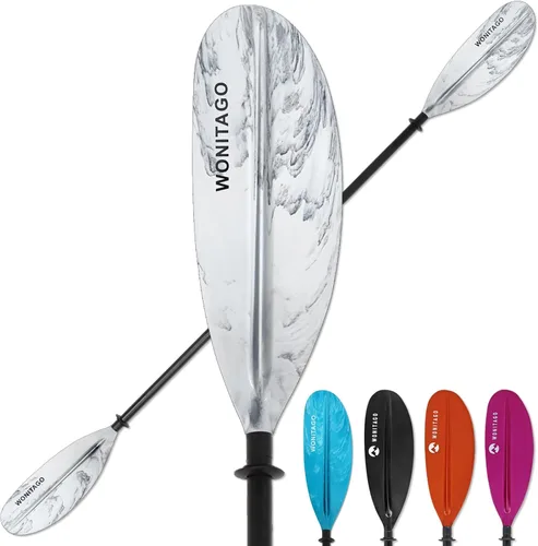 Miniatura 11 de Remos de Kayak con Eje de Aleación y Pala de PP, Remos Flotantes para Kayak, Ajustables 230-250 cm/90-98 Pulgadas, 210-230 cm/82-90 Pulgadas Verde