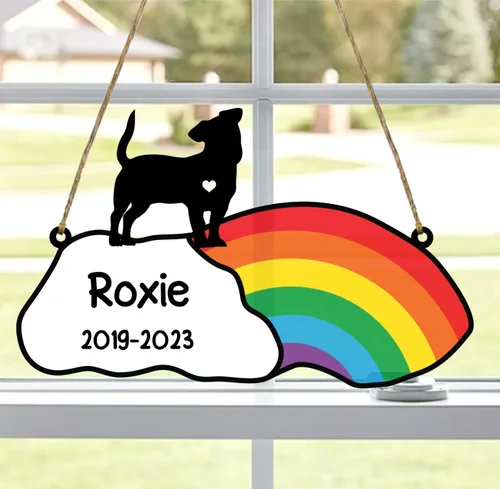 Miniatura 20 de LOVELYPOD Atrapasoles - Regalos conmemorativos de perro para amantes de los perros, una decoración de perro negro en la luna, colgantes de ventana