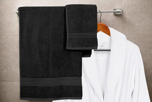 Miniatura 7 de Set de toallas Premium 700 GSM, 8 piezas; 2 toallas de baño, 2 toallas de mano y 4 paños, algodón, lavable a máquina, calidad de hotel, supersuave