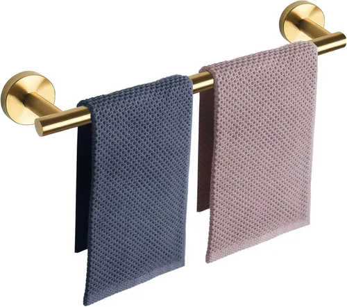 Miniatura 30 de NearMoon - Barra para toallas de baño, soporte de toalla de ducha de acero inoxidable grueso para baño, montado en la pared, longitud total de 12