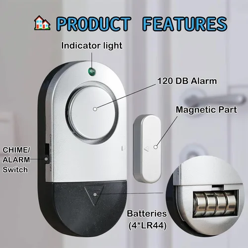 Miniatura 2 de Alarma de ventana de puerta de 120 DB para piscinas enterradas - Sistema de seguridad de piscina con imán