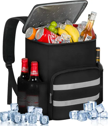 Miniatura 10 de Mochila enfriadora, 30 latas, mochila de almuerzo aislada para hombres y mujeres, bolsa térmica portátil a prueba de fugas para el trabajo, oficina