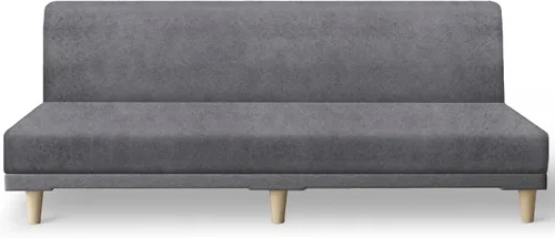 Miniatura 13 de molasofa - Funda elástica para futón de aspecto de cuero, cubierta para sofá sin brazos, protector de muebles con parte inferior elástica, funda