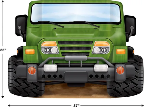 Miniatura 6 de Beistle Jungle Safari Jeep Photo Prop - Telón de fondo para fiesta de cumpleaños, multicolor