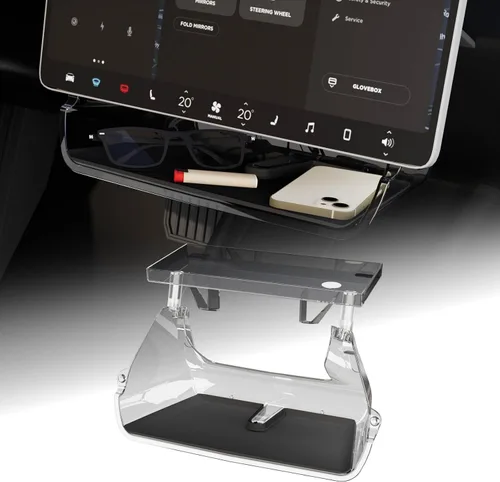 Miniatura 9 de Organizador de almacenamiento debajo de la pantalla para Tesla Model Y Juniper 2025-2026/Model 3 Highland 2024-2026, bandeja organizadora de consola