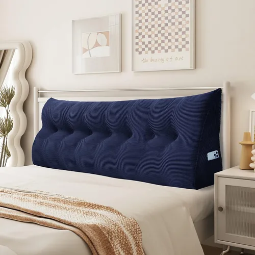 Miniatura 36 de Almohada de cuña triangular para cabecero, cojín de pana para sofá cama, respaldo grande, almohada de lectura, posicionamiento lumbar tapizado