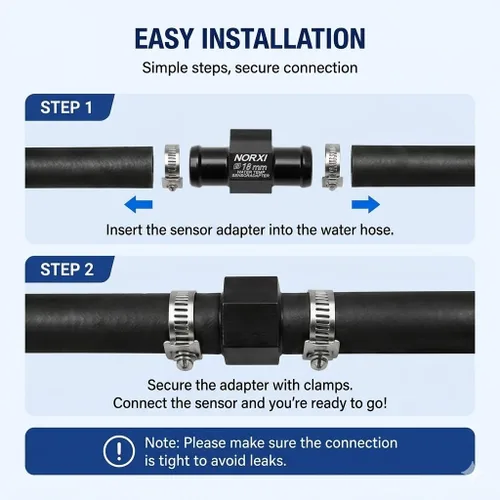 Miniatura 5 de Sensor de Temperatura del Agua Termómetro de Agua Adaptador de Sensor Termómetro de Agua Accesorio de Tubo Sensor Adaptador de Manguera