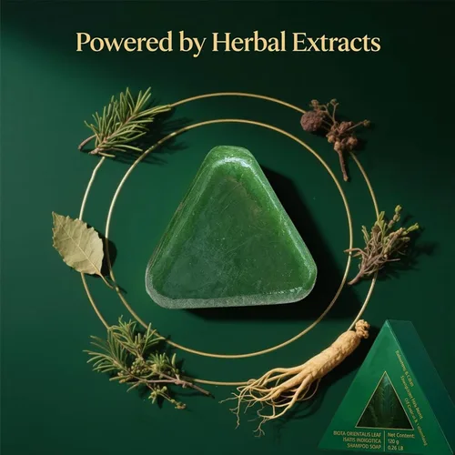 Miniatura 3 de Cypress Leaf - Jabón para el crecimiento del cabello, barra de champú Nature Triangle, barra de champú Usman Grass, limpieza suave y cuidado 2 pzas