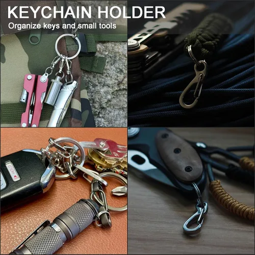 Miniatura 4 de Small Carabiner Clip Metal Spring Snap Hooks Mini Paracord Hanging Clips for Camera Strap, Flashlight, Key Chain