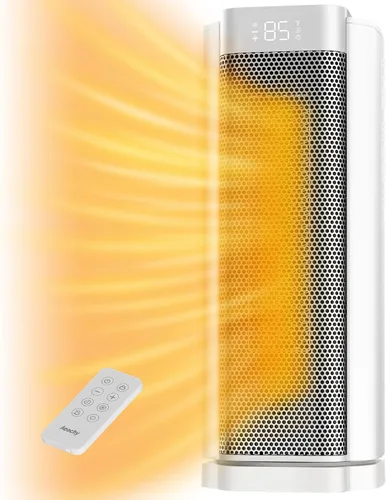 Calentador de espacio AEOCKY de 3ª generación con termostato AI, calentadores eléctricos PTC de 1500 W para uso en interiores con control remoto,
