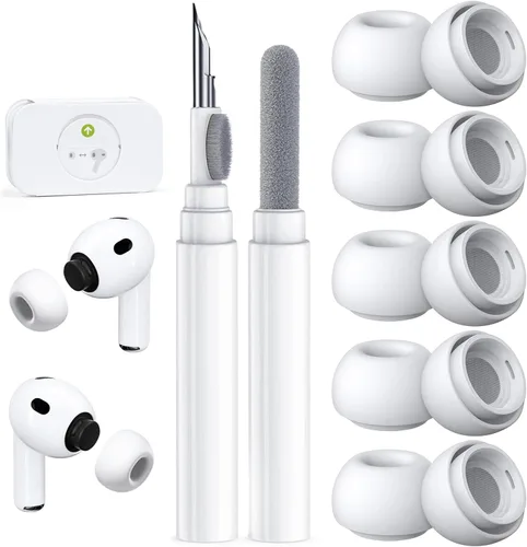 Miniatura 26 de 4 pares de puntas de repuesto para AirPods Pro 2ª/1ª generación con kit limpiador, orificio de reducción de ruido y pantalla protectora contra