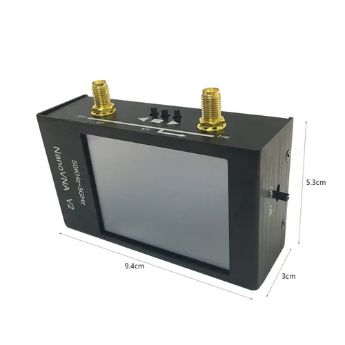 Miniatura 2 de NanoVNA V2 2.8 '' 3G SAA2 Analizador de red vectorial 10KHz ~ 3GHz onda corta HF VHF UHF Antena Duplexor Filtro Aluminio Shell Baterry VSWR Fase