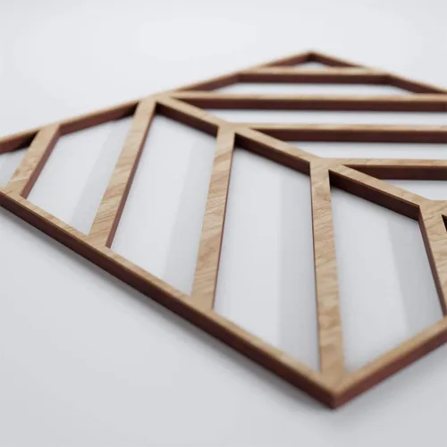 Miniatura 4 de 7 3/8"W X 7 3/8"H Extra Pequeña Génova Decorativos Paneles De Pared De Madera Calado, Roble Rojo