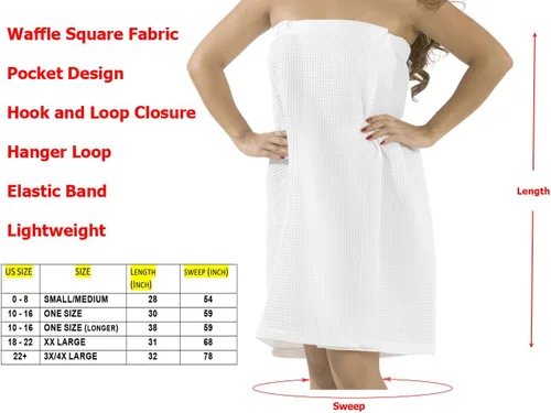 Miniatura 6 de BY LORA Women's Shower Wrap Bath Robe, Lightweight Waffle Body Spa Wrap For Ladies