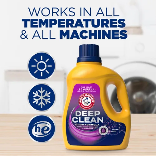 Miniatura 9 de ARM & HAMMER Deep Clean - Detergente líquido para ropa con fórmula de olor, aroma Radiant Burst, 75 onzas líquidas, 50 cargas