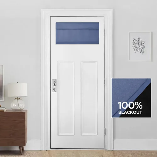 Miniatura 10 de HOMEIDEAS Cortinas 100% Opacas para Luces Laterales de Puerta Principal, Cubierta de Ventana de Puerta de Aula, Persianas de Privacidad