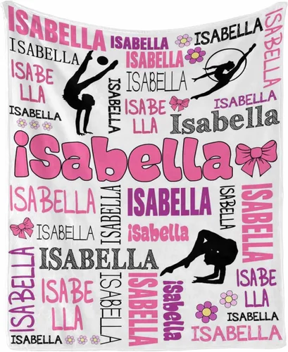 Miniatura 14 de InterestPrint Mantas personalizadas para niños con nombres, manta suave de ballet con nombre personalizado para niña y mujer