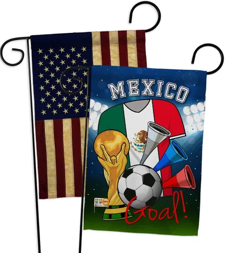 Miniatura 13 de Banderas de jardín de fútbol de México para la Copa del Mundo, juego deportivo, pelota de fútbol, actividades de entretenimiento, apliques físicos