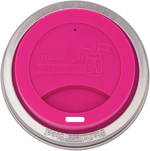 Miniatura 6 de Tapa de silicona para beber con banda de acero inoxidable para tarros Mason (Americana multicolor, boca regular)