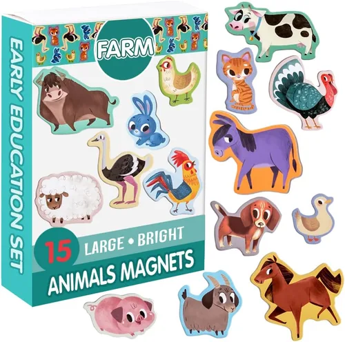 Miniatura 15 de Imanes de nevera para niños pequeños – magdum – 30 imanes de animales marinos para refrigerador – Imanes reales de animales del océano para niños