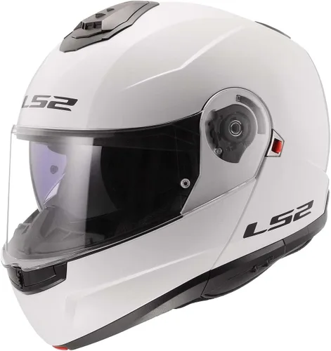 Miniatura 3 de LS2 Helmets Strobe II - Casco modular de motocicleta con protector solar (negro brillante, talla XS)