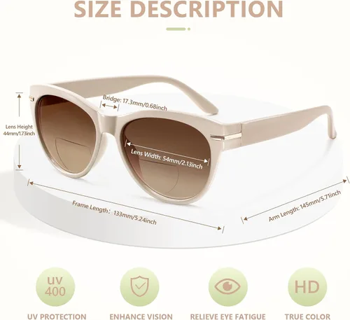 Miniatura 5 de EASY READ Pack de 2 lentes de sol bifocales para leer para mujer, lentes de sol modernos con protección UV400