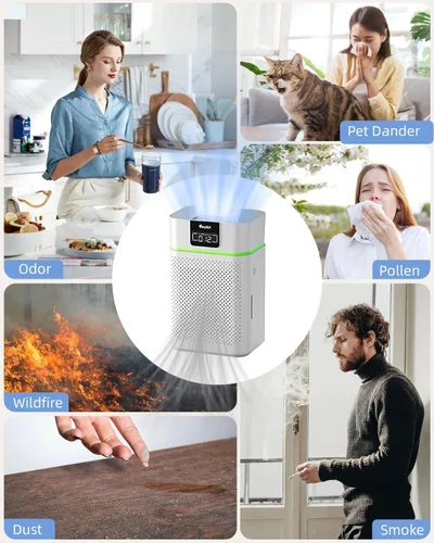 Miniatura 7 de Purificador de aire para habitación grande del hogar, purificador de aire HEPA VEWIOR para dormitorio cubre hasta 1800ft² con difusor de aceites