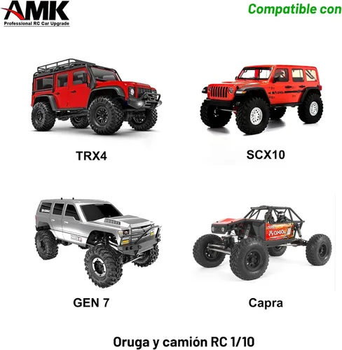Miniatura 2 de AMK Eje de transmisión SCX10 con rayas separables de 2.677-9.016 in de acero inoxidable TRX4 para 1/10 RC Crawler Sportys Scalers GSPEED Axial Capra