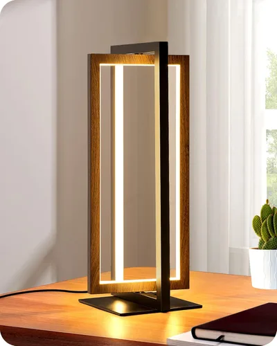 EDISHINE Lámpara de mesa LED moderna, lámpara de noche minimalista regulable continua, máximo 750 lúmenes, 3 temperaturas de color, lámpara de mesa