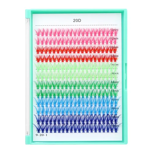 Miniatura 27 de Bodermincer - Bandeja grande de 240 pestañas de rizo D de 0.3 a 0.8 pulgadas (8 a 20 mm) para elegir, pestañas postizas individual para maquillaje
