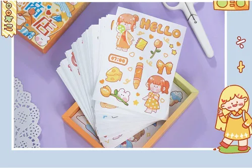 Miniatura 6 de Kawaii Washi - Juego de calcomanías (50 hojas), postre dulce, fruta, plantas, papelería, gelatina, pastel de gelatina, calcomanías de alimentos