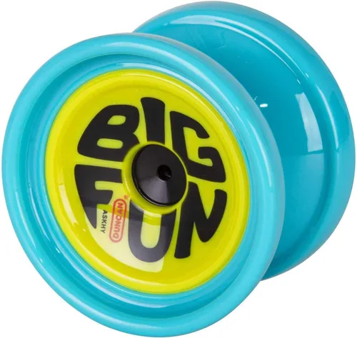 Miniatura 2 de Duncan Toys Big Fun - Yoyó blanco y amarillo, sin respuesta, yoyó de nivel profesional, rodamiento cóncavo Azul y amarillo