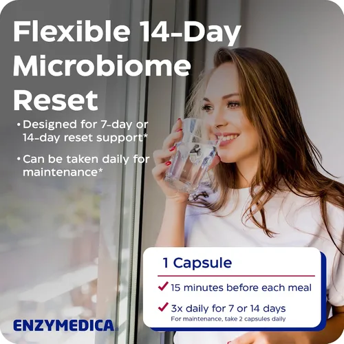 Miniatura 6 de Enzymedica Candidasa, enzimas para un apoyo de limpieza suave para hombres y mujeres, mezclado para la salud intestinal y microbioma con celulasa