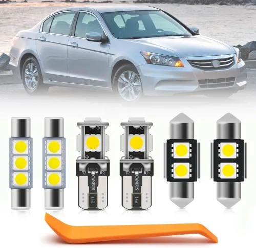 Miniatura 11 de 12 piezas de kit de bombillas LED interior para Hon'da Accord 1998 1999 2000 2001 2002, luces de mapa, cúpula, puerta, maletero, matrícula