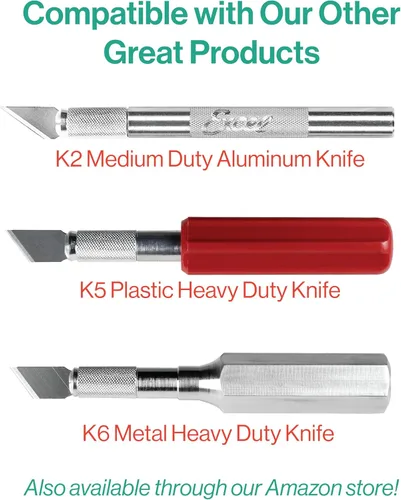 Miniatura 5 de Excel Blades Cuchillas de repuesto de cincel de madera #18, acero de alto carbono de 1/2 pulgada, paquete de 100 unidades para cuchillos