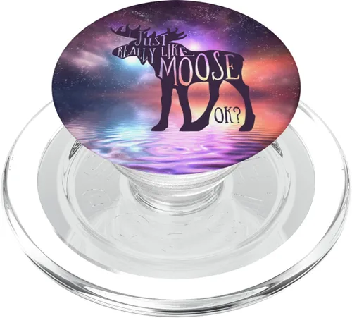 Miniatura 8 de I Just Really Like Moose Ok? Space Nebula Deer Gift PopSockets intercambiables PopGrip