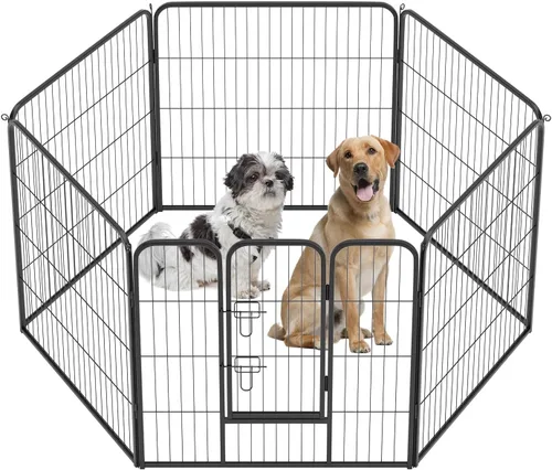Miniatura 15 de BestPet Extensión de corral para perros 32 pulgadas, 2 paneles Corral resistente para mascotas con ejercicio de metal Paneles de cerca