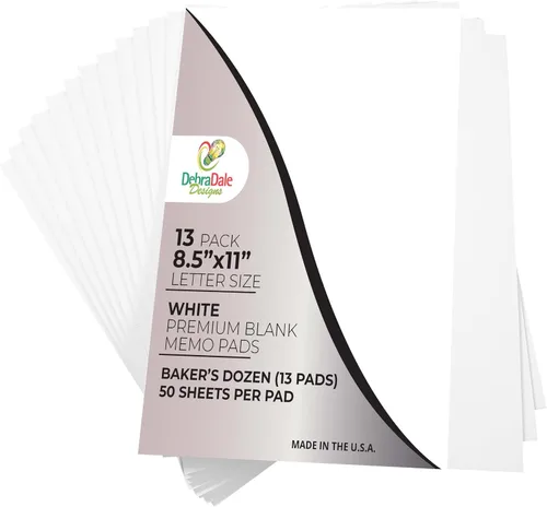 Miniatura 8 de Debra Dale Designs - Bloc de notas blanco de 5 × 7 – 13 blocs de notas sin rayas con respaldo de aglomerado – Bloc de notas duradero para el trabajo