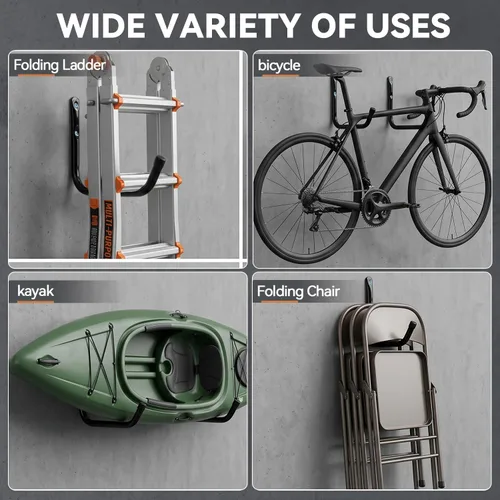Miniatura 3 de Gancho gigante de almacenamiento de garaje resistente, estante colgante de pared de 13 pulgadas para tabla de surf, escalera