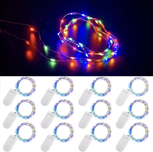 Miniatura 7 de Ostwiki Luces de Hadas a Batería, Paquete de 6 Mini Luces de Cadena, 20 LED 7 pies Luces Centelleantes de Luciérnaga Estrelladas para Manualidades