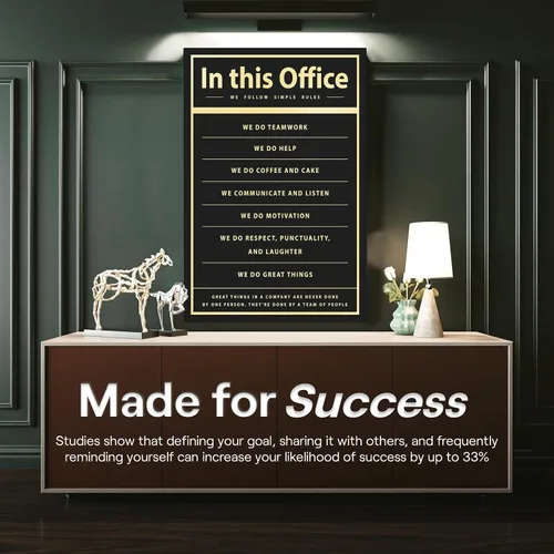 Miniatura 9 de Decoración de pared motivacional – Arte para colgar en la oficina, lienzo de reglas de trabajo, decoración de pared inspiradora, obra de arte En