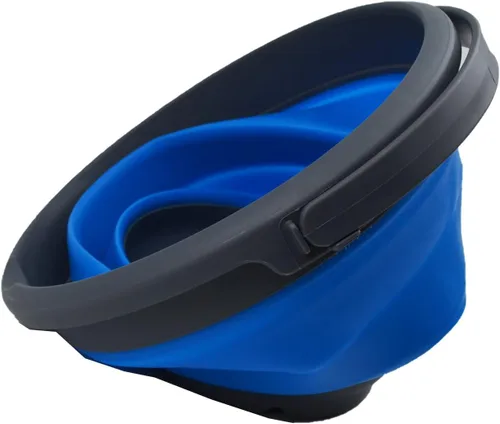 Miniatura 5 de SAMMART Cubo de plástico plegable de 5.5 L (1.4 galones), bañera redonda plegable, cubo de agua portátil para pesca, maceta de agua para exteriores